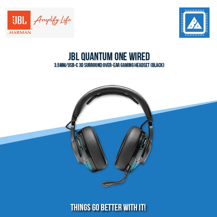 JBL QUANTUM ONE WIRED 3.5MM/USB-C 3D SURROUND OVER-EAR GAMING HEADSET (BLACK) JBL QUANTUM ONE WIRED 3.5MM/USB-C 3D SURROUND OVER-EAR GAMING HEADSET (BLACK)